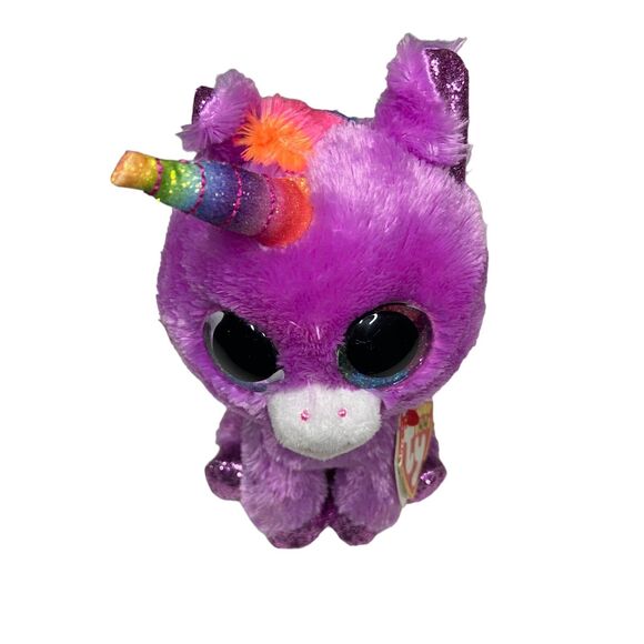 Ty Beanie Boos - ROSETTE Purple Unicorn (6 Inch) Stuffed Plush Animal - Picture 1 of 2